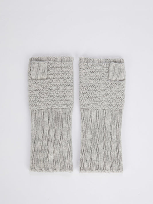 Серые митенки из шерсти мериноса