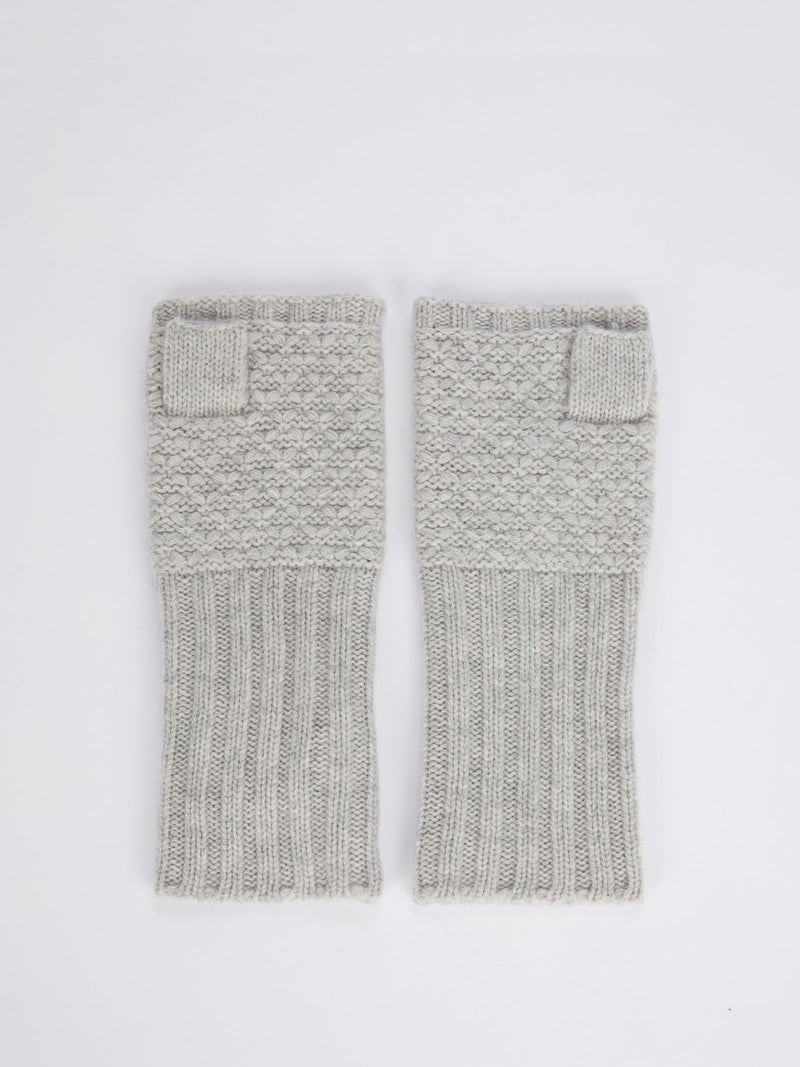 Серые митенки из шерсти мериноса