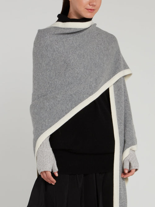 Серые митенки из шерсти мериноса