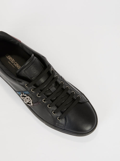 Черные низкие кроссовки с логотипом