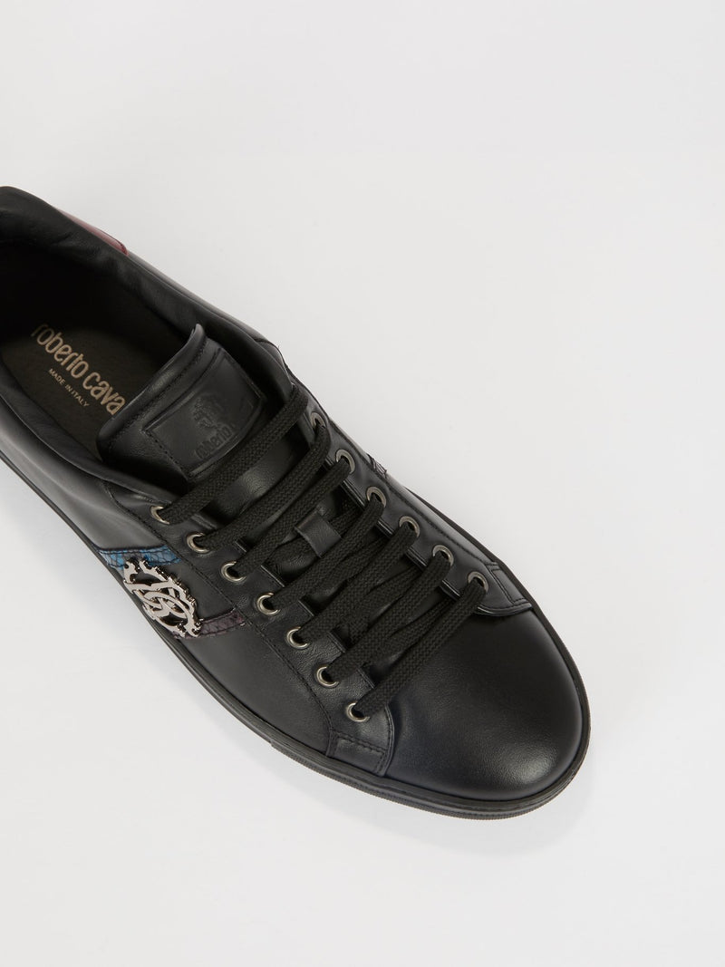 Черные низкие кроссовки с логотипом