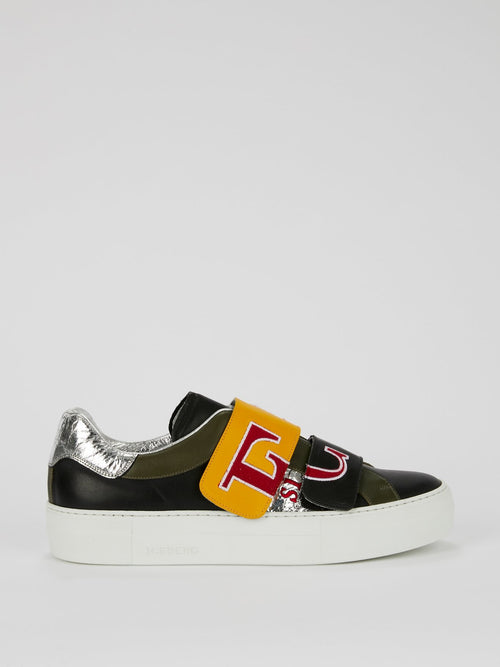 Кроссовки со вставками с металлическим эффектом