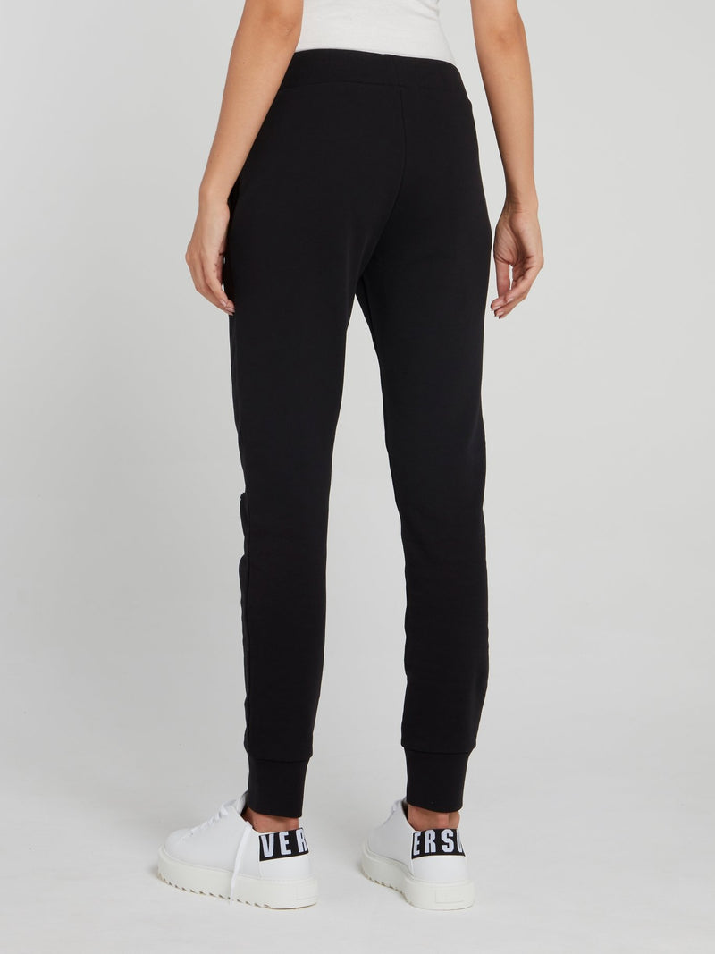 Черные хлопковые спортивные брюки с логотипом