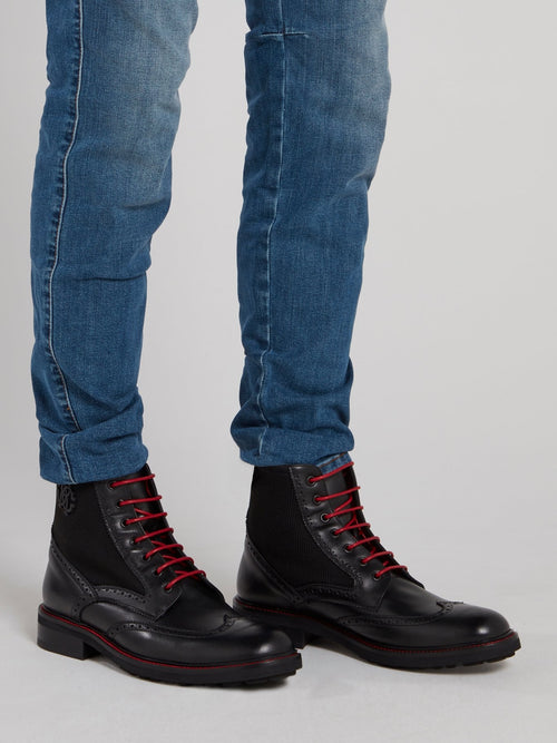 Черные кожаные ботинки