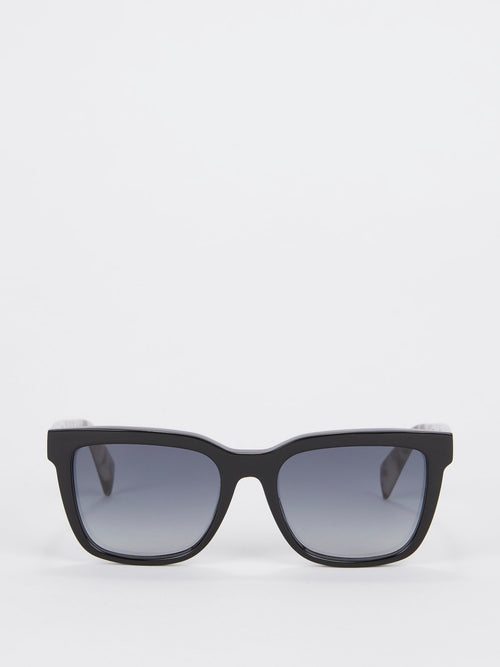 Black Sheen Grad Smoke Sunglasses
