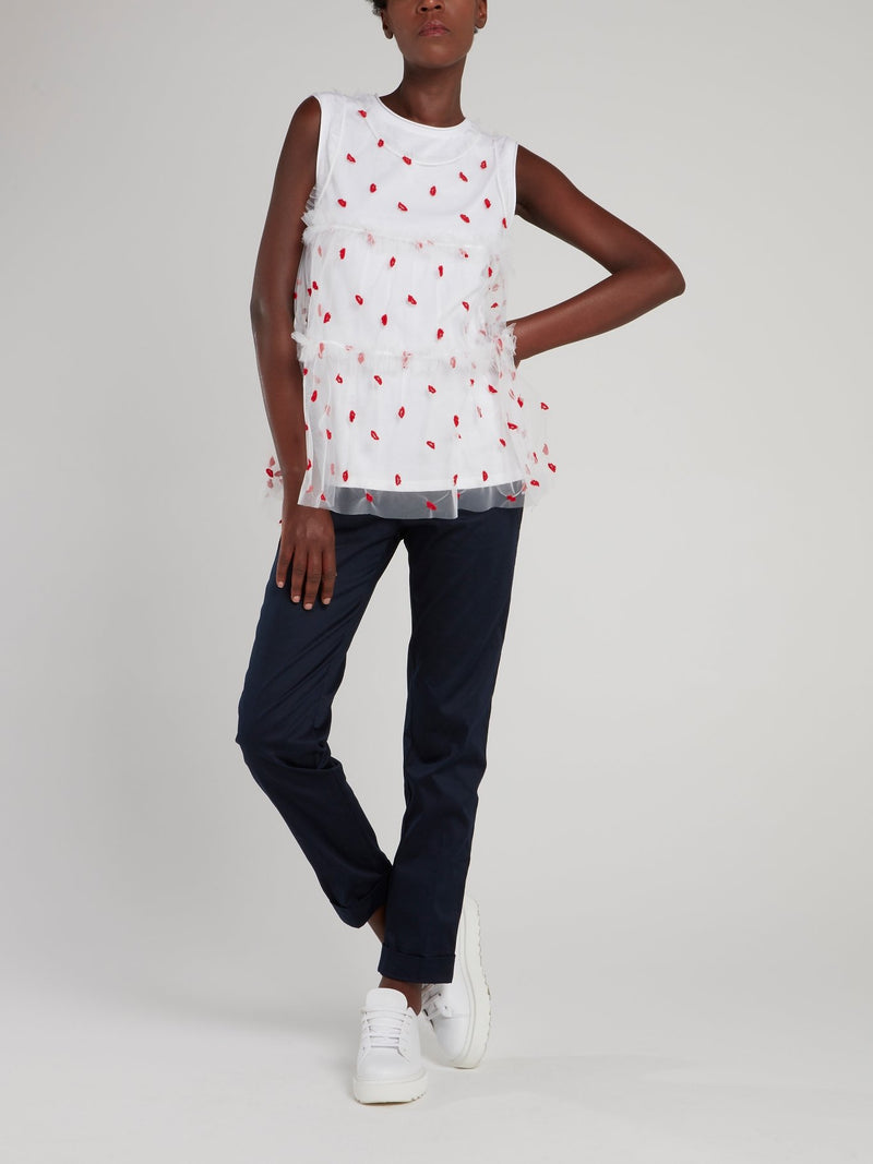 Темно-синие спортивные брюки с лампасами