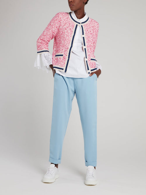 Светло-голубые спортивные брюки на резинке