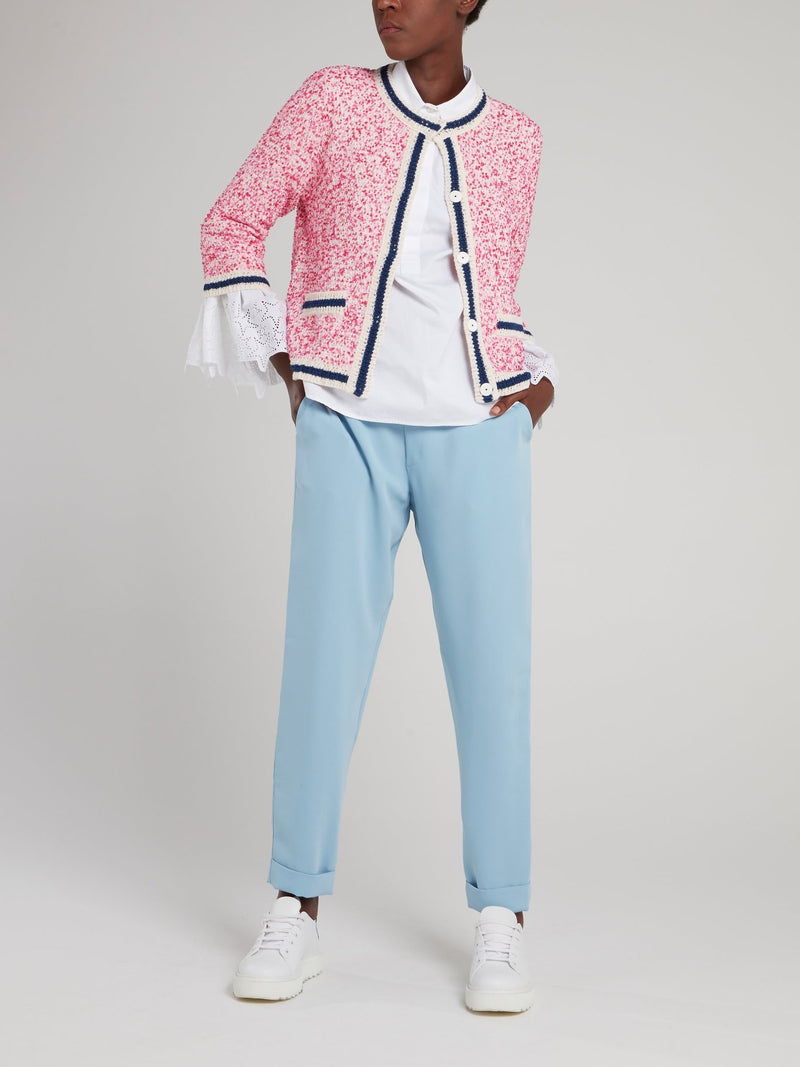 Светло-голубые спортивные брюки на резинке