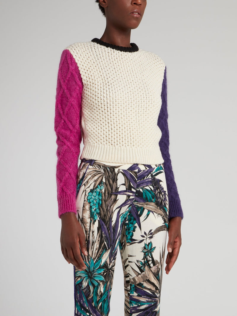 Свитер в рубчик в стиле колор-блок