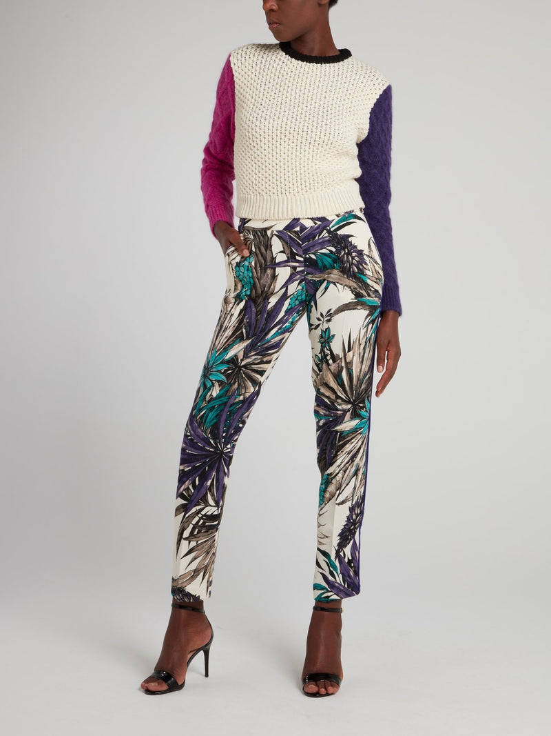 Свитер в рубчик в стиле колор-блок