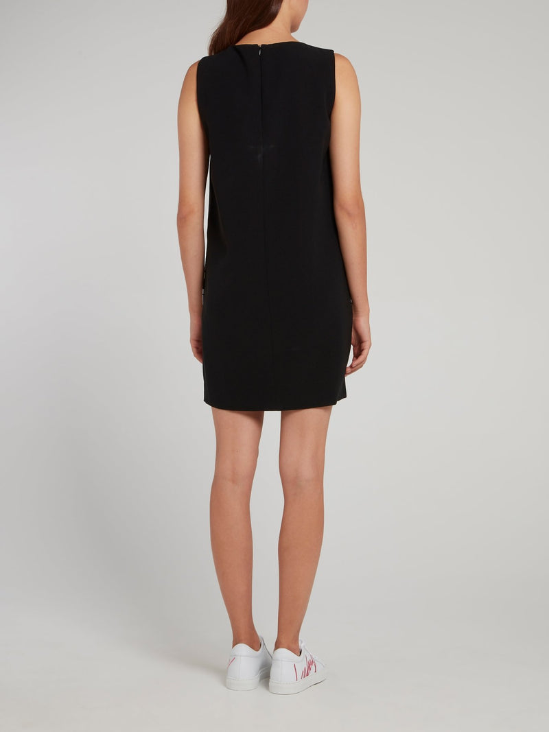 Платье-шифт без рукавов с принтом в виде комиксов