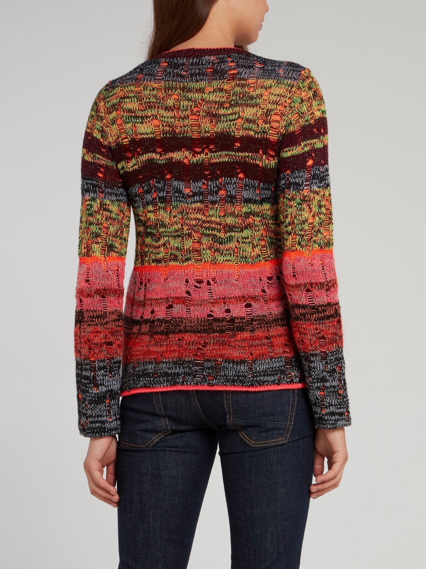 Свитер с круглым вырезом и стразами