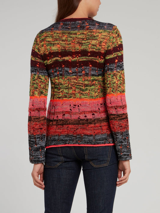 Свитер с круглым вырезом и стразами