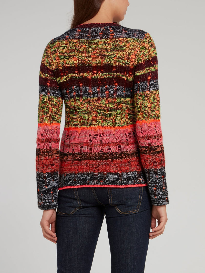 Свитер с круглым вырезом и стразами