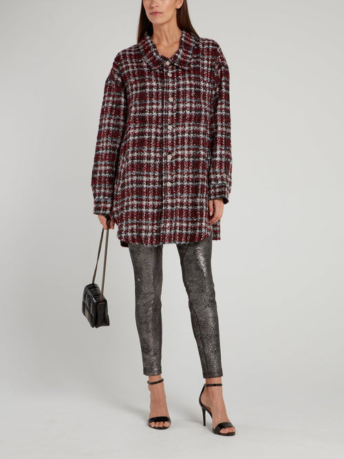 Кожаные спортивные брюки с металлическим эффектом