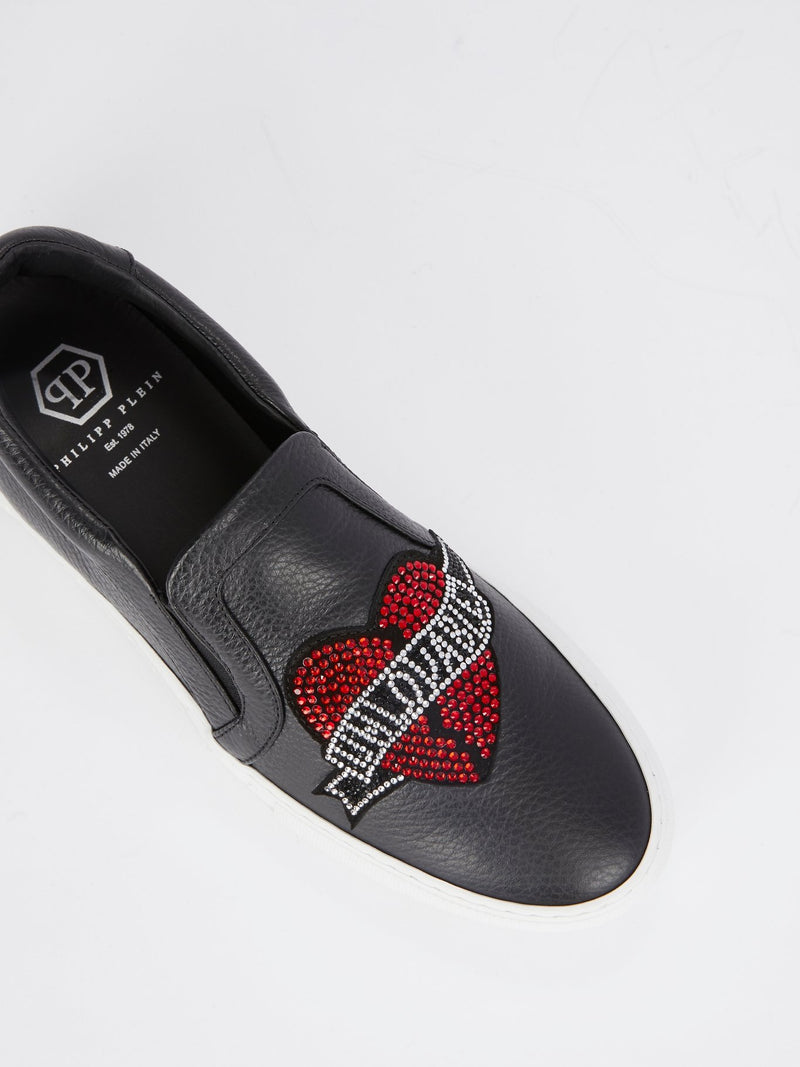 Черные слипоны со стразами