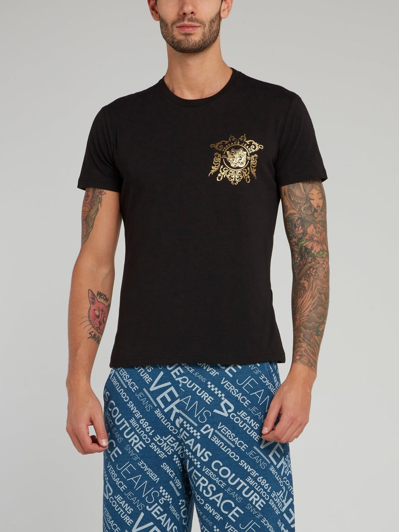 Черная приталенная футболка из хлопка