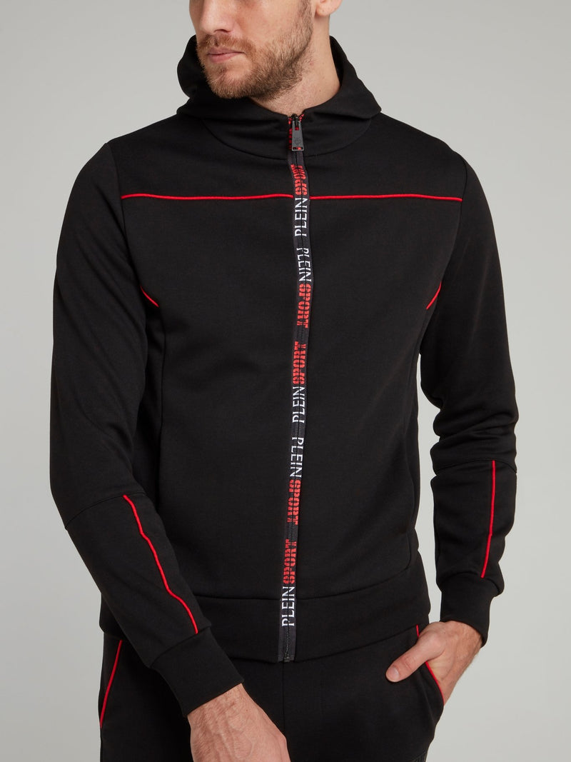 Черная толстовка с капюшоном и изображением тигра на спине