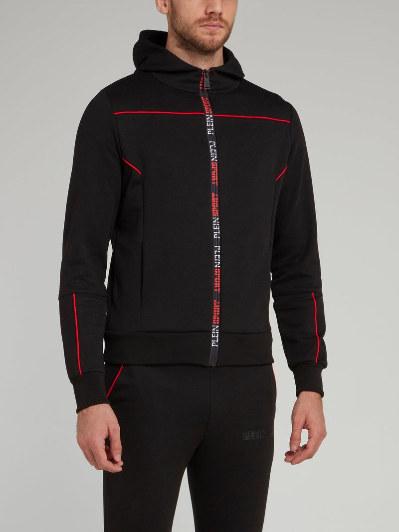 Черная толстовка с капюшоном и изображением тигра на спине