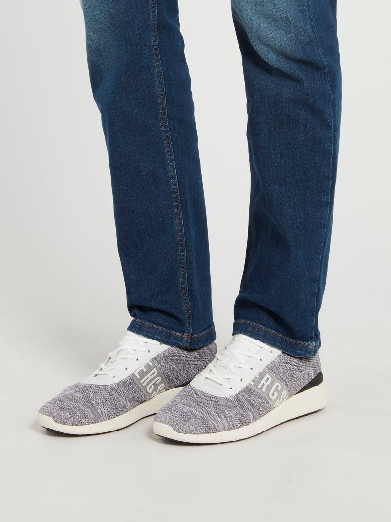 Серые низкие дышащие кроссовки