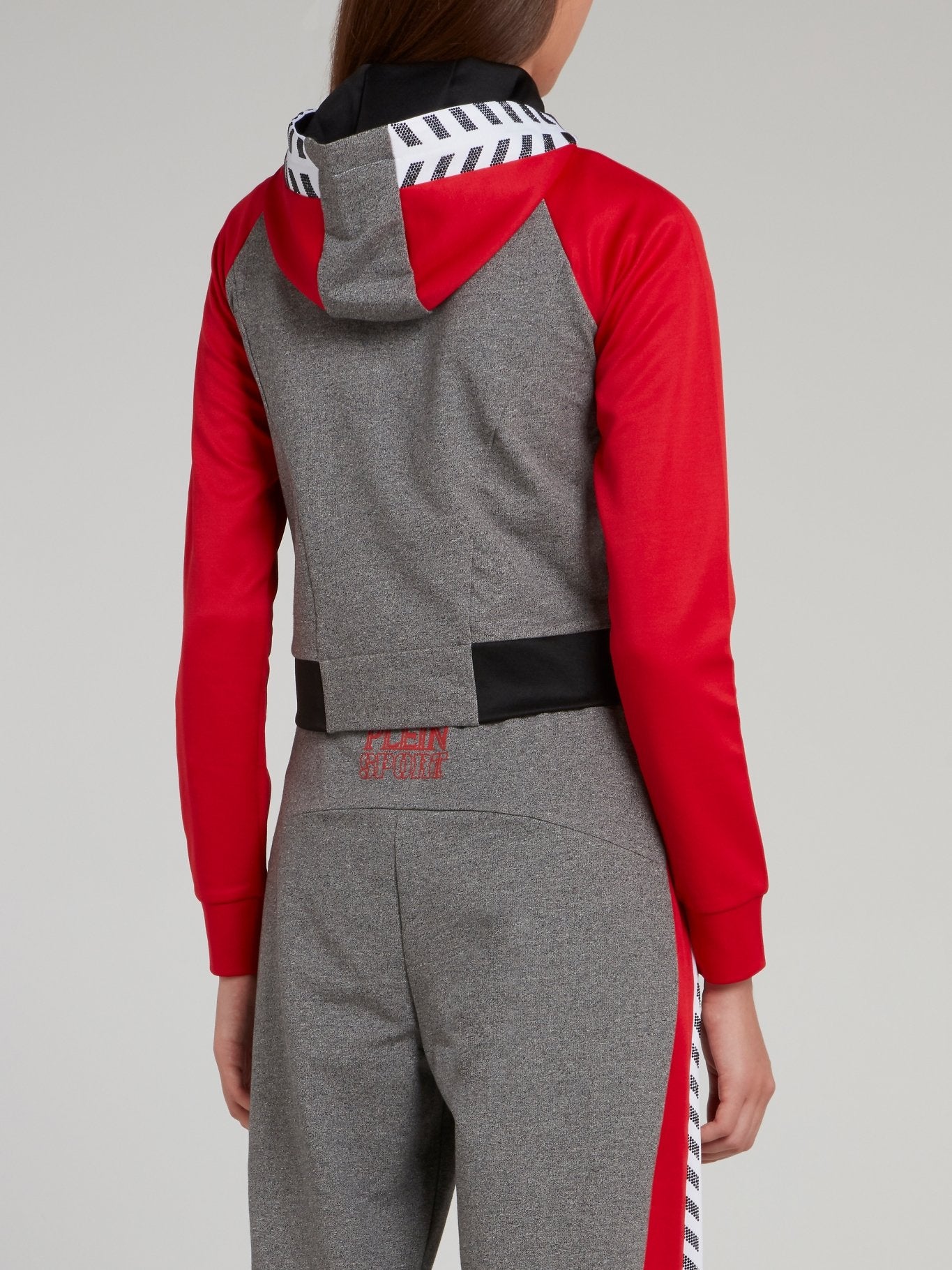 Хлопковая спортивная куртка с красными рукавами