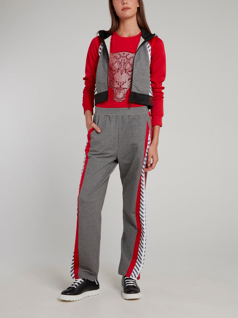 Серые спортивные брюки с лампасами