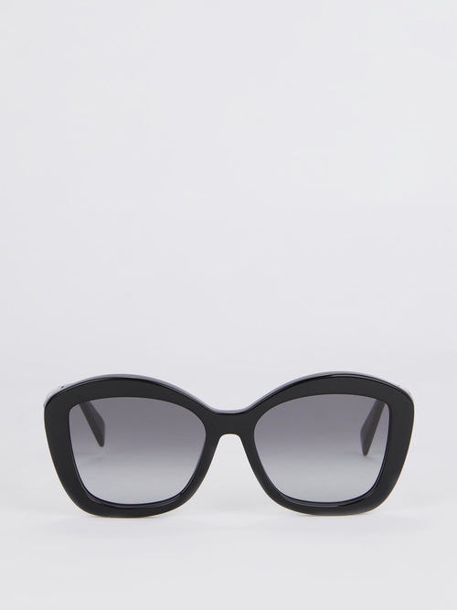 Shiny Black Square Sunglasses