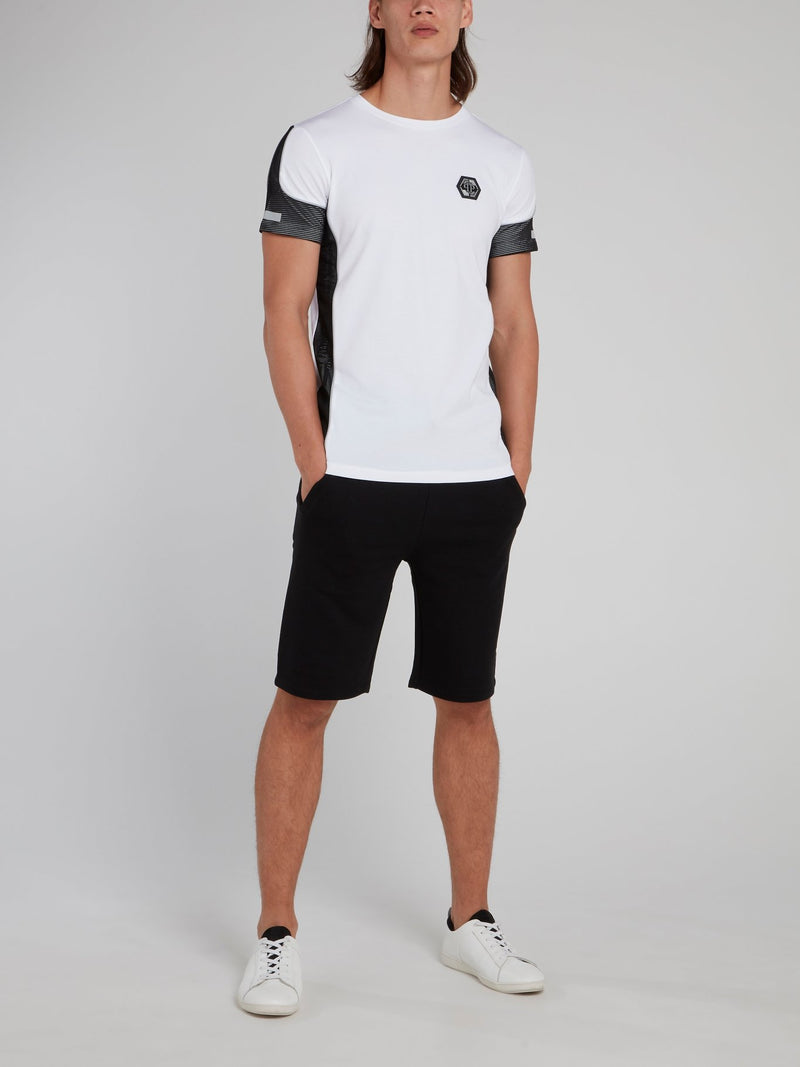 Черные спортивные шорты с поясом в рубчик