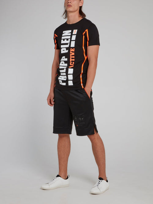 Черные спортивные шорты на шнуровке