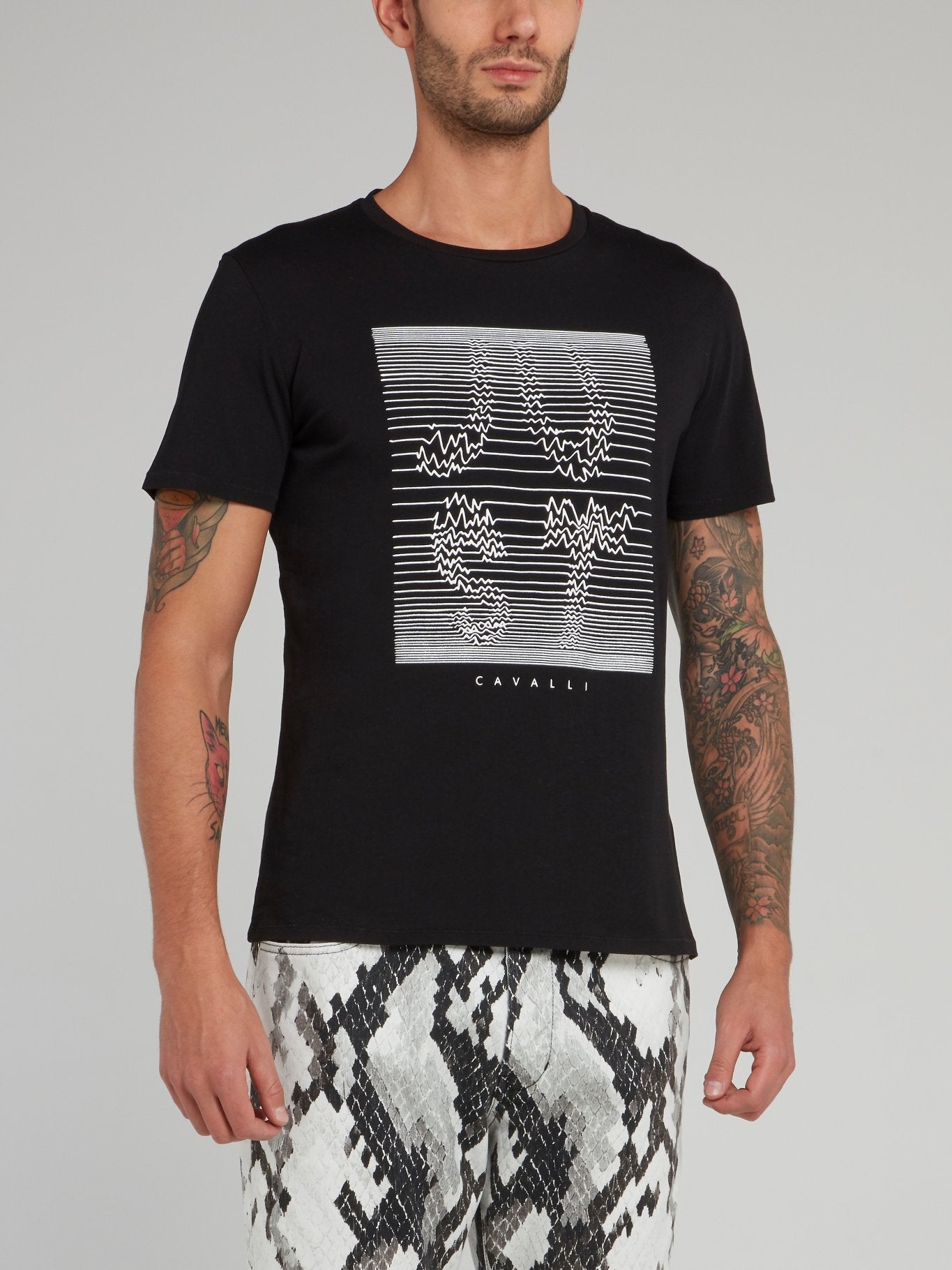 Черная хлопковая футболка с логотипом Frequency