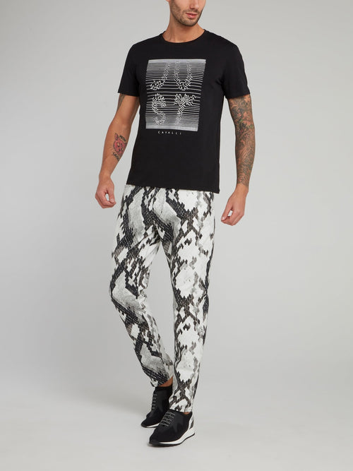 Черная хлопковая футболка с логотипом Frequency