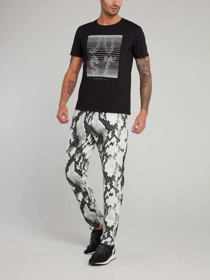 Черная хлопковая футболка с логотипом Frequency