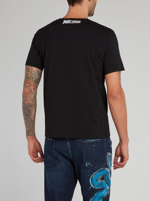 Черная футболка с рисунком Octoskull