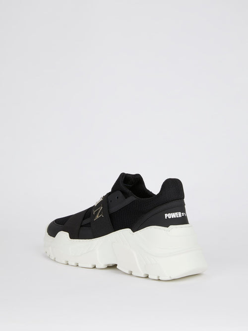 Черные дышащие кроссовки из кожи на резинке