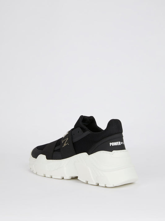 Черные дышащие кроссовки из кожи на резинке