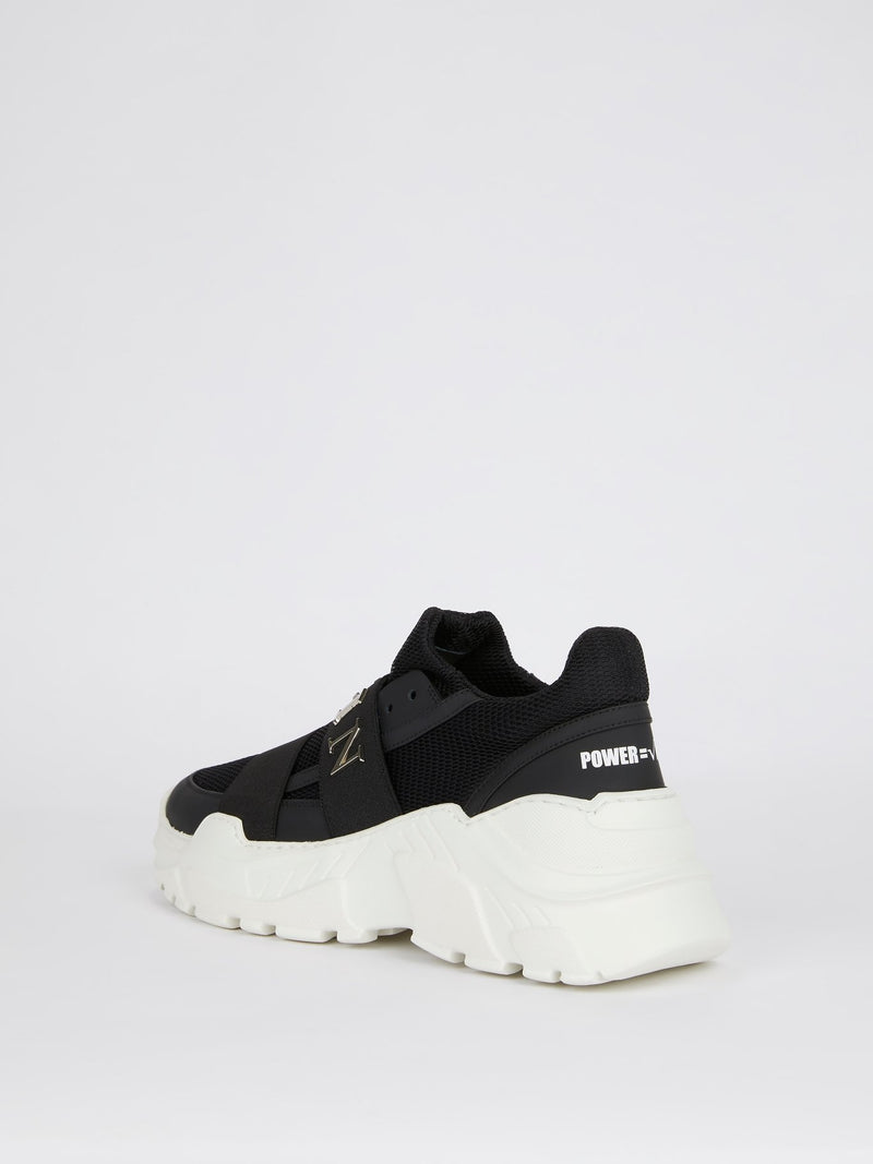 Черные дышащие кроссовки из кожи на резинке