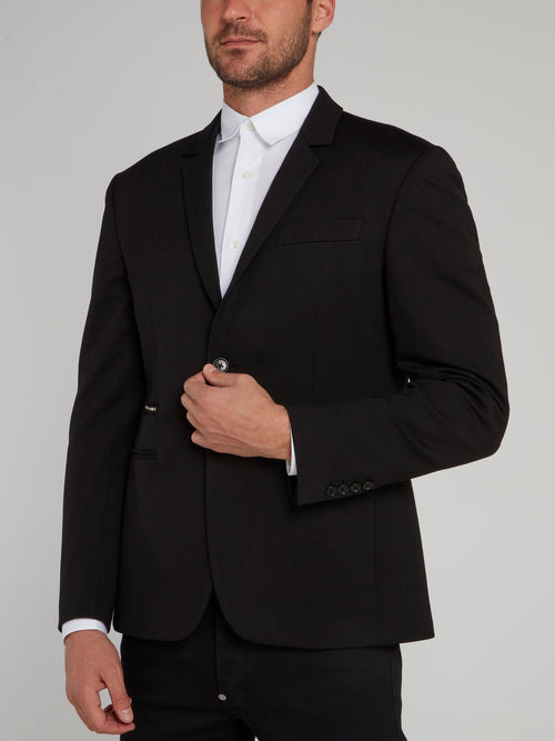 Черный классический пиджак с логотипом