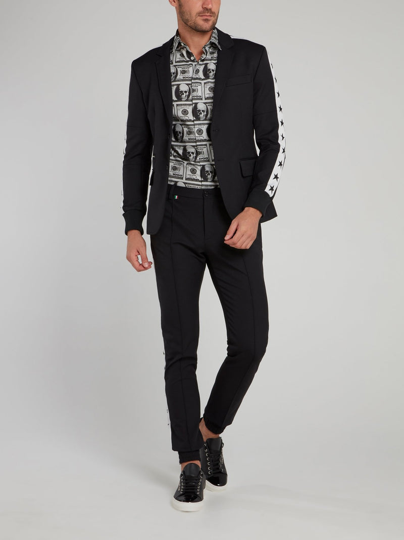 Black Side Stripe Stars Blazer