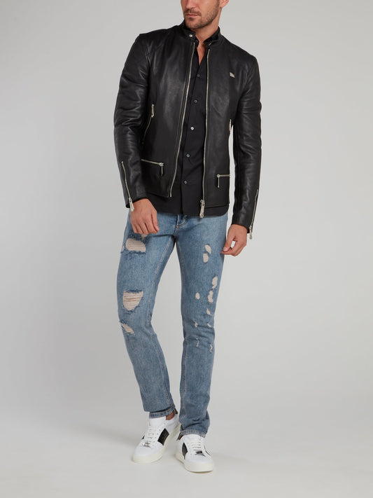 Черная рубашка с длинными рукавами и неоновым изображением черепа