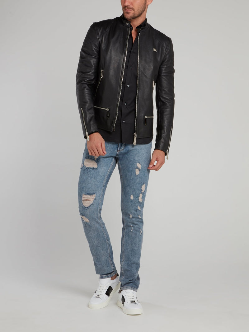 Черная рубашка с длинными рукавами и неоновым изображением черепа