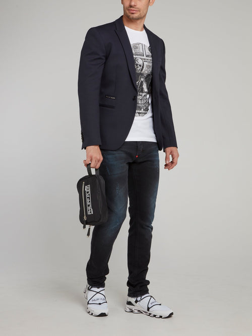 Черный клатч с логотипом