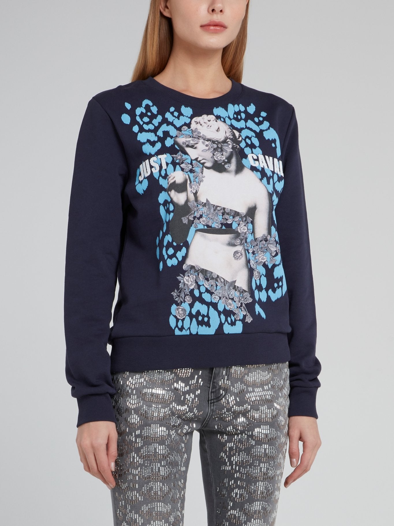 Черный свитшот с изображением скульптуры