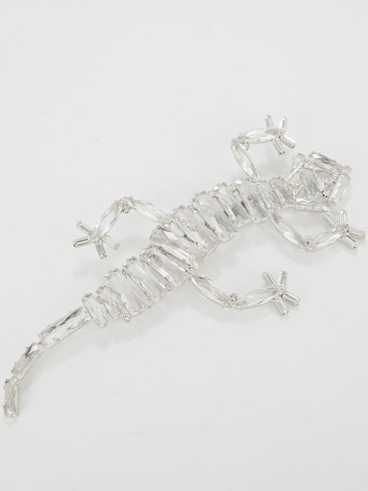 Oversized Crystal Lizard Brooch