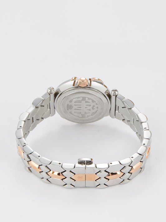 Roberto Cavalli by Franck Muller Two-Tone Snake Detail Dress Watch
