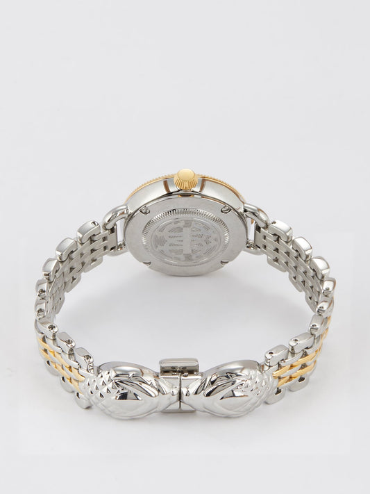 Roberto Cavalli by Franck Muller Pearl Logo Two Tone Watch