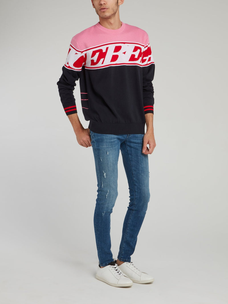 Джемпер с логотипом и рисунком "Розовая пантера"