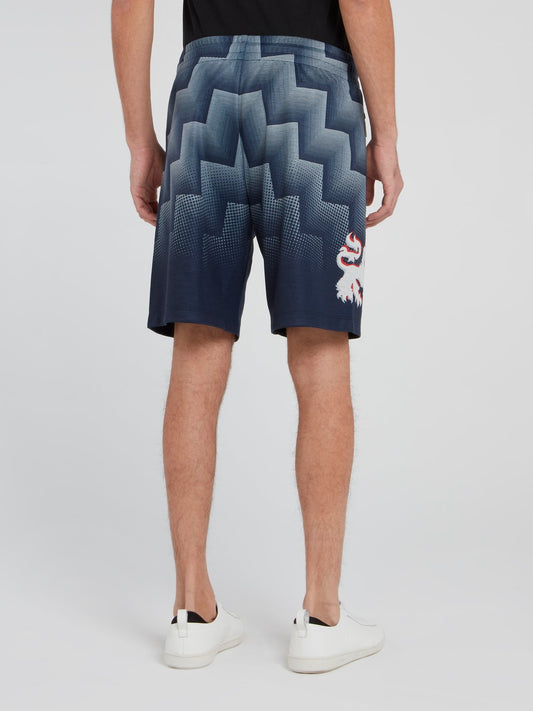 Темно-синие шорты со шнурком и принтом