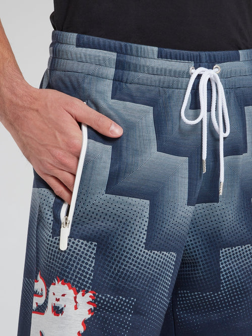 Темно-синие шорты со шнурком и принтом