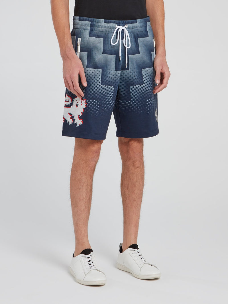 Темно-синие шорты со шнурком и принтом
