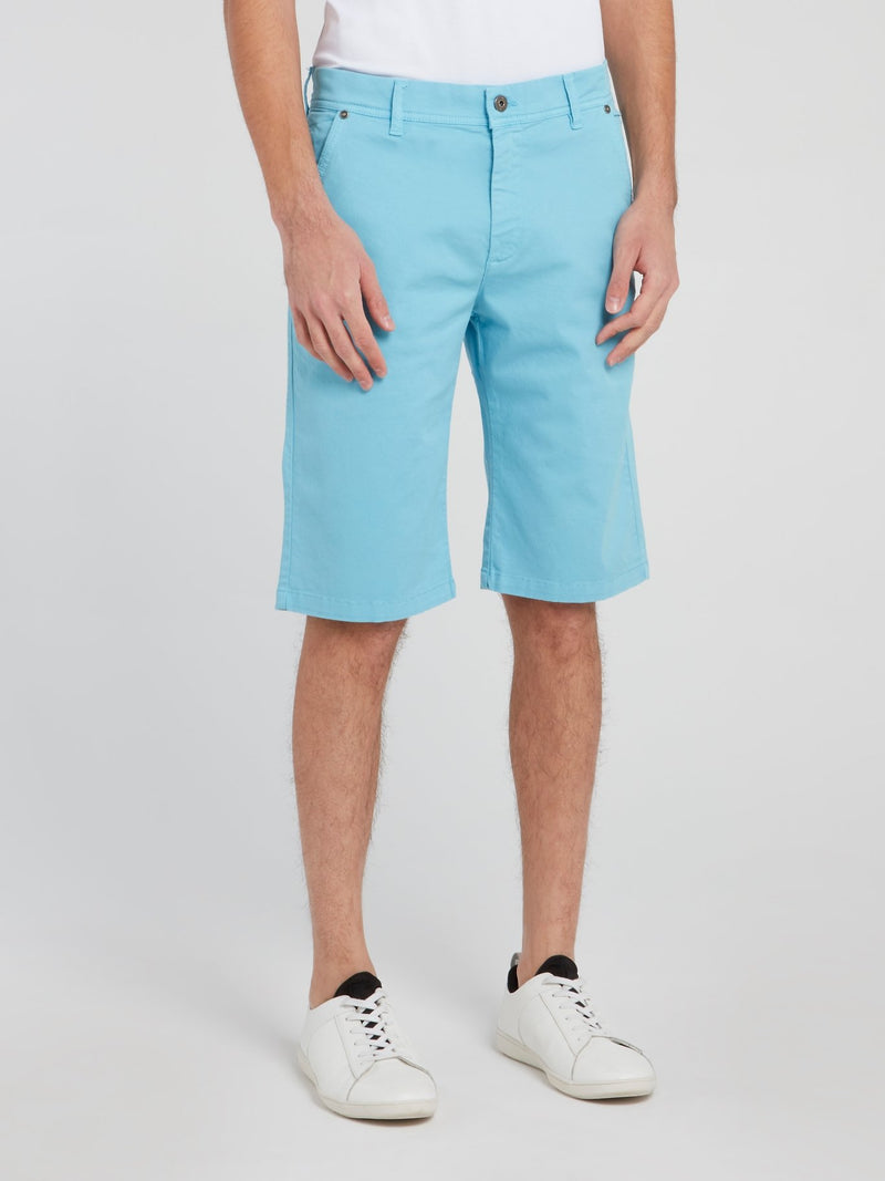 Голубые прямые шорты